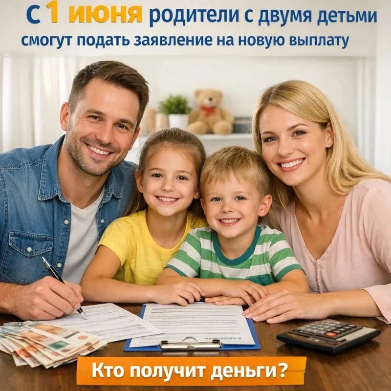 С 1 июня родители с двумя и более детьми могут подать заявление на новую семейную выплату