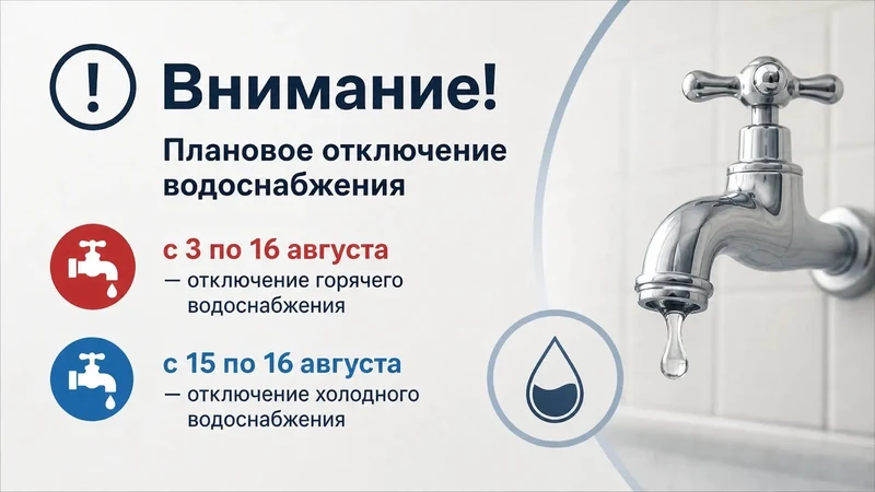 Внимание отключение воды