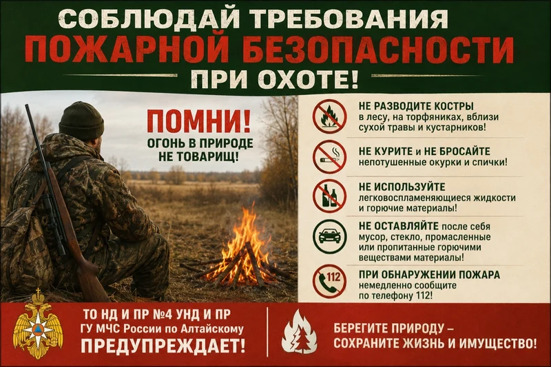 Правила пожарной безопасности при охоте