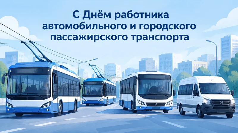 Поздравление Главы города Рубцовска Игоря Башмакова и заместителя председателя Рубцовского городского Совета депутатов Владимира Ремеля с Днём работника автомобильного и городского пассажирского транспорта