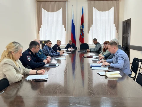 на фото участники заседания комиссии 