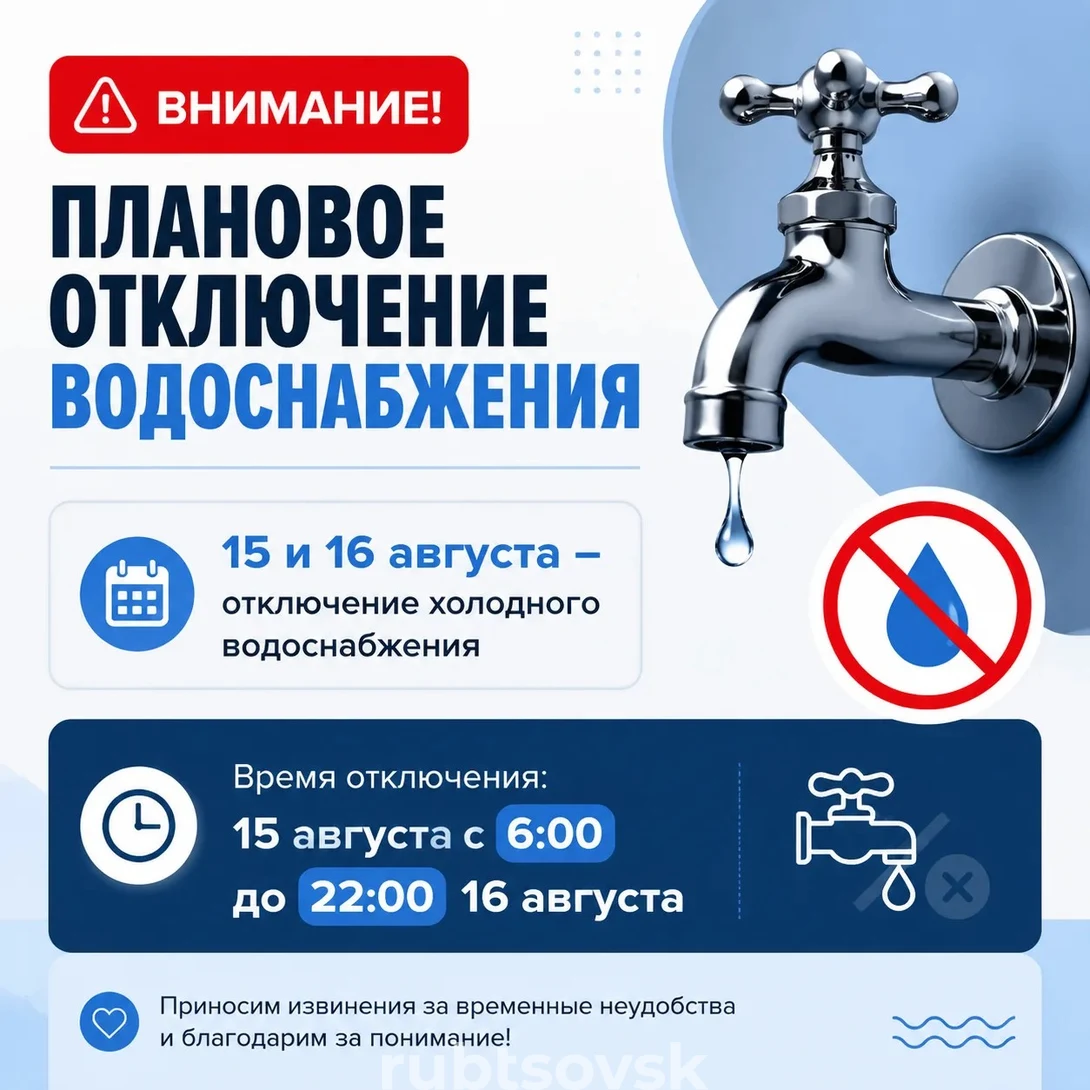 плановое отключение водоснабжения